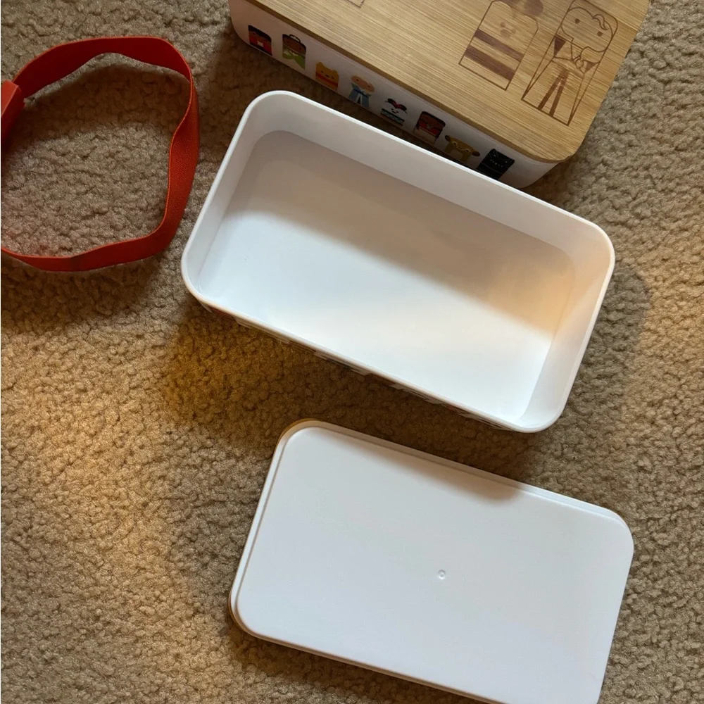 Cute Disney Character Bento Storage Box with Orange Strap